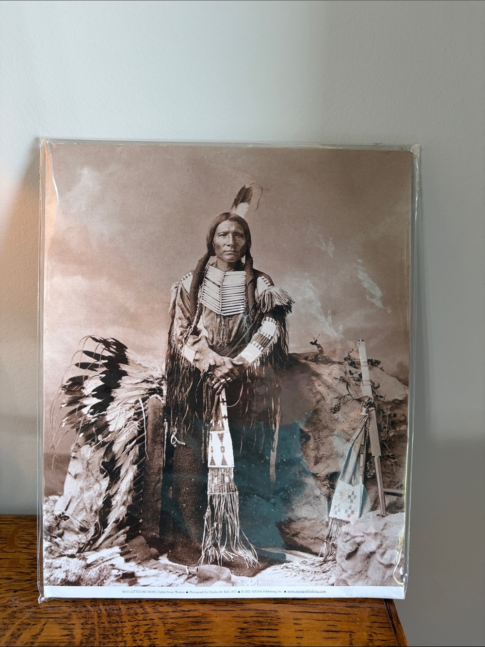 Vintage 2002 Native American Little Big Man Oglala Sioux Warrior Photograph